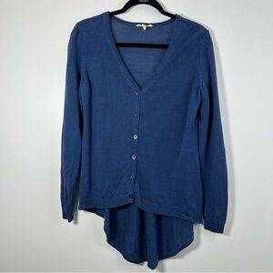 Eileen Fisher Women’s 100% Linen High Low Cardigan Blue Size Small